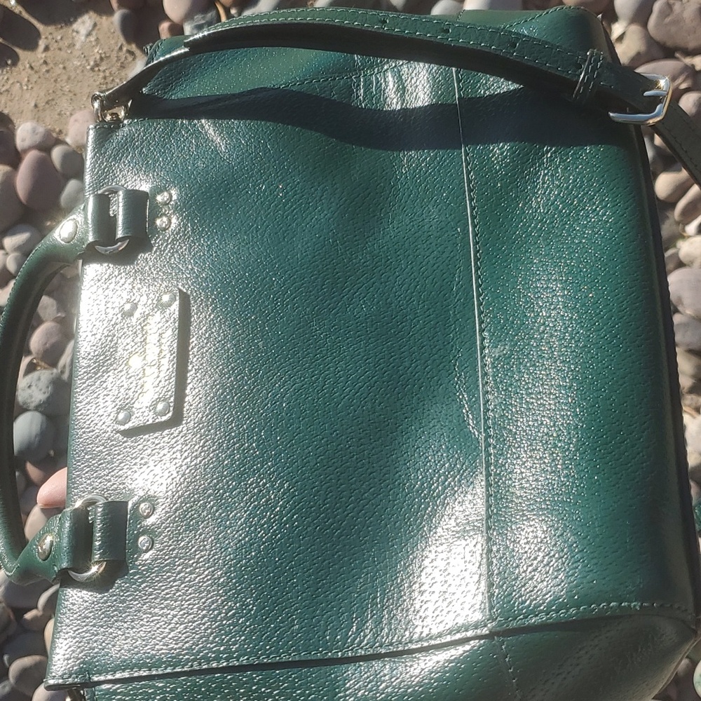 Kate Spade New York Camryn Wellesley Satchel Crossbody Green Leather Bag. - Picture 15 of 16